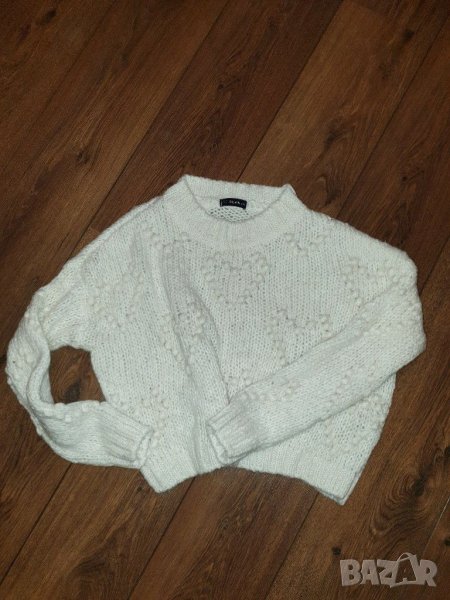 Пуловер бял сърца, снимка 1