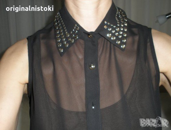 Блуза тип Риза прозрачна без ръкав, снимка 1