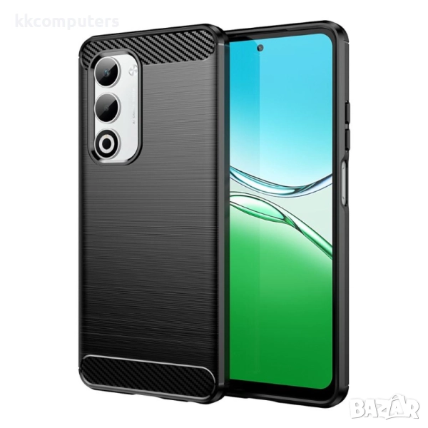 Oppo A5 5G / A5 4G Удароустойчив Калъф Carbon Fiber Brushed и Протектор – черен, тъмносин и червен, снимка 1