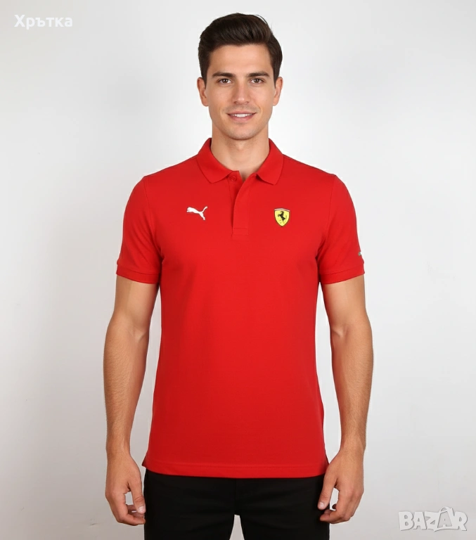 Puma x Ferrari - Оригинална мъжка тениска с яка размер S, снимка 1