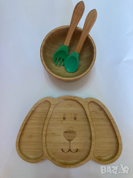 Бамбуков комплект за храна, снимка 1