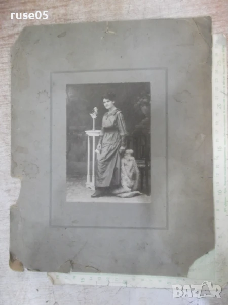 Снимка стара на картон на жена, снимка 1