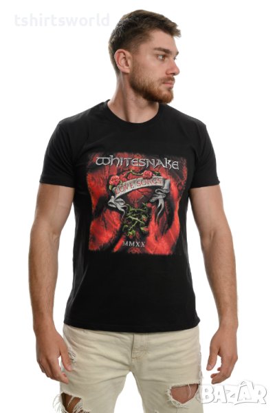 Нова мъжка тениска с дигитален печат на музикалната група Whitesnake - Love Songs С ГРЪБ, снимка 1