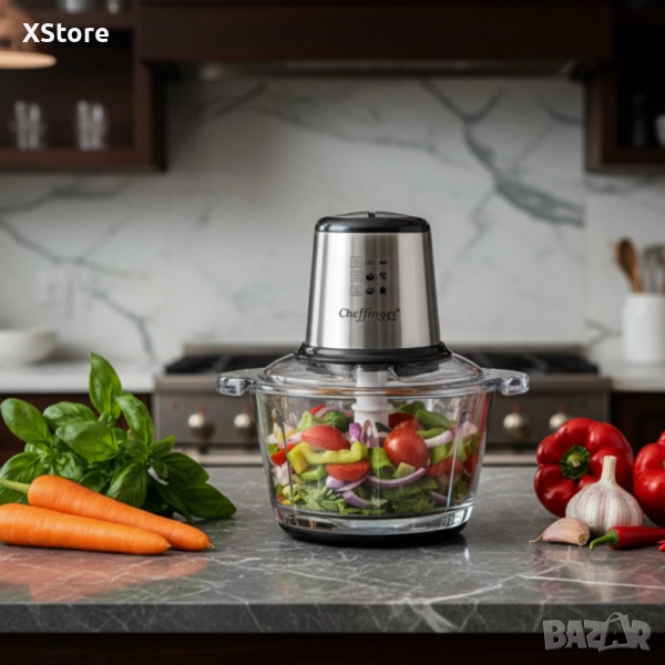 Висококачествен чопър Cheffinger CF-FP500 – за секунди нарязва, смесва и пести време в кухнята, снимка 1