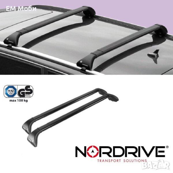 Стоманени греди Nordrive SNAP черни за стандартен и вграден рейлинг, снимка 1