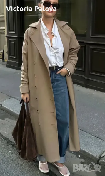 Идеален модерен тренчкот/шлифер DELMOD, снимка 1
