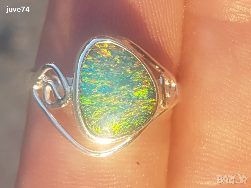 СРЕБЪРЕН ПРЪСТЕН С БЛАГОРОДЕН ОПАЛ (АВСТРАЛИЯ) 1.69кт., снимка 1