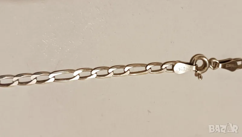 Елегантен сребърен синджир с плетка тип ''Фигаро/Картие'' (Figaro), снимка 1