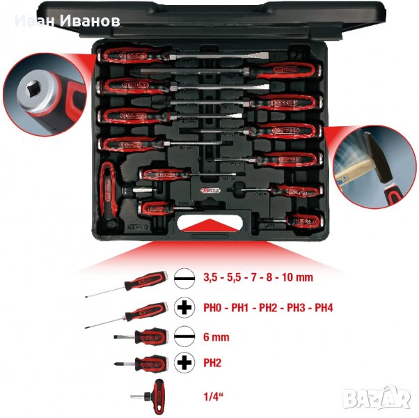 Комплект ударни отвертки ERGOTORQUE®max 151.1150 KSTools, снимка 1