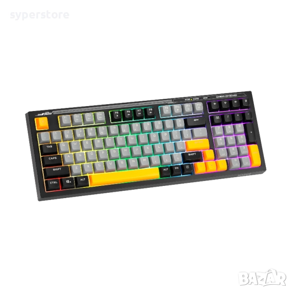 ⌨️ Клавиатура USB Геймърска - Marvo K638B MM, Soldat S50B, Rainbow , RGB, светеща, снимка 1
