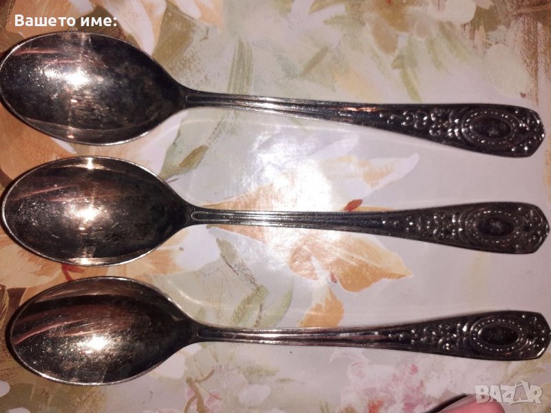 Позлатени сребърни лъжички , снимка 1