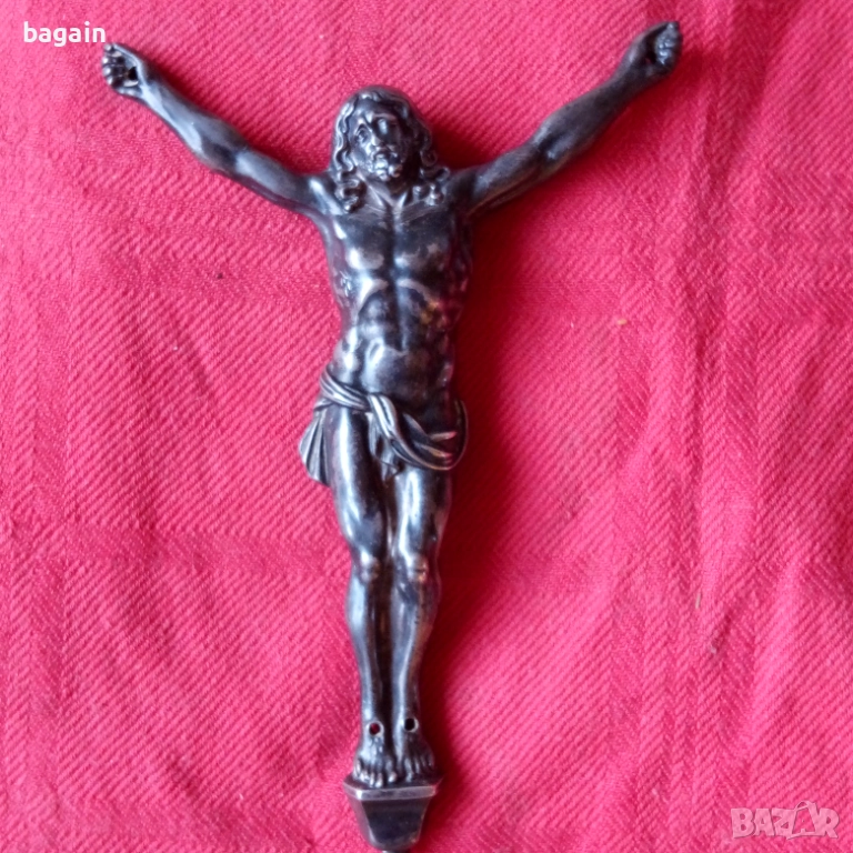 Сребърно православно разпятие., снимка 1