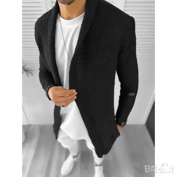 ТОП МОДЕЛ Удължена мъжка черна жилетка модел 2025г, снимка 1