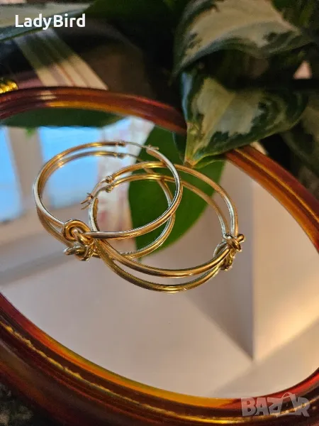 Стомана, хълки, обеци, възел, снимка 1