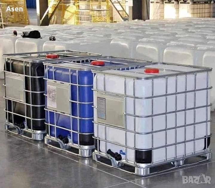 IBC бидон 1000л, IBC контейнер, бидон за вода, пластмасов бидон, бидон 1 кубик, резервоар за вода, б, снимка 1