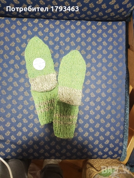 Ръчно плетени детски чорапи от100%вълна , ходило 22 см . за Хелуин, снимка 1