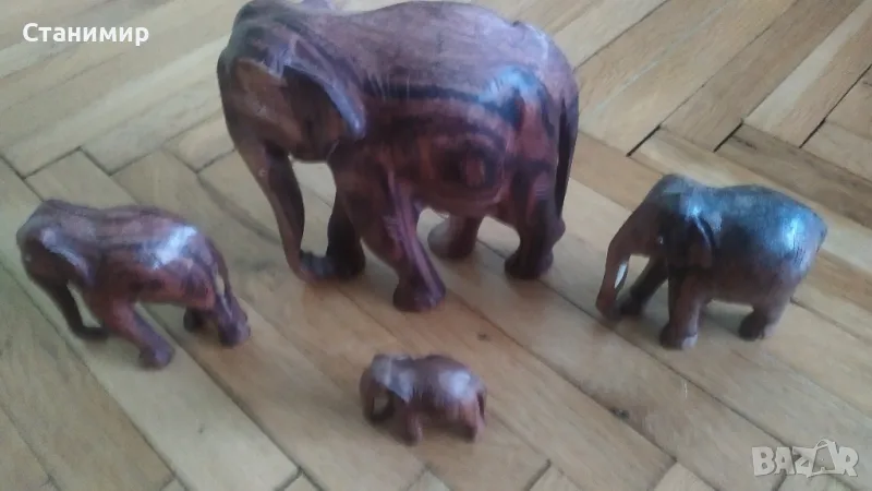 Дървени слончета - 4 бр. , снимка 1
