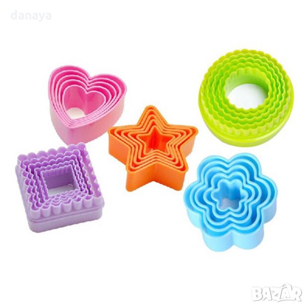 2635 Формички за сладки Сърце Цвете Кръг Квадрат, снимка 1