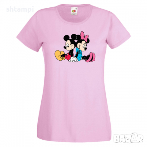 Дамска тениска Mickey & Minnie Мини Маус,Микки Маус.Подарък,Изненада,, снимка 4 - Тениски - 36526202