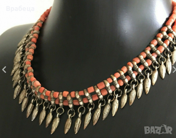 Възрожденски накит. Сребро/сачан. Корали , снимка 7 - Антикварни и старинни предмети - 36558740