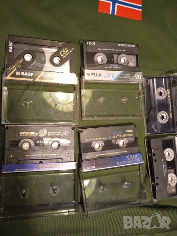 Лот от 6 бр BASF TDK FUJI JVC 90 хромни аудио касети