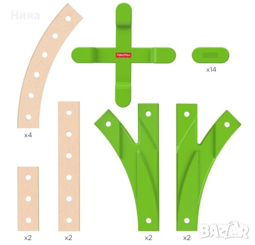 Fisher-Price дървен конструктор , снимка 6 - Образователни игри - 40310023