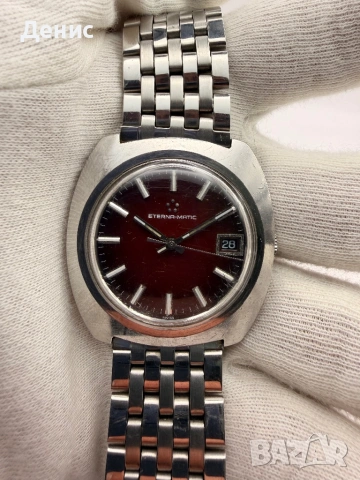 ETERNA-MATIC Automatic Date – Red Dial TV Case 70s Vintage