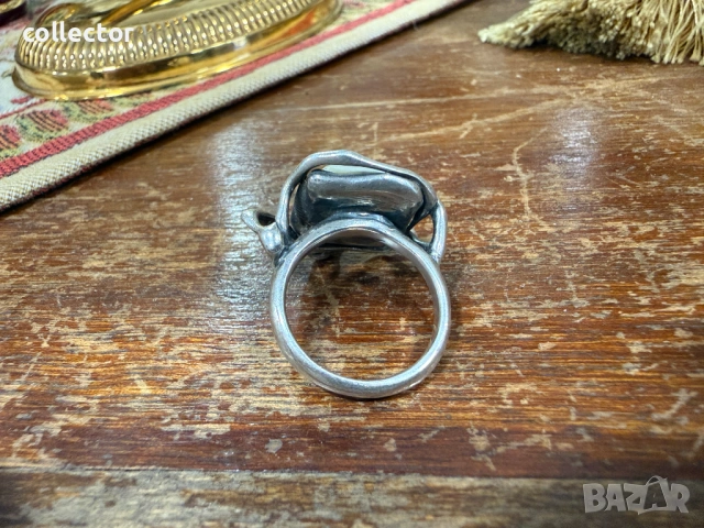 Сребърен пръстен с естествен камък. №8010, снимка 5 - Пръстени - 53947503