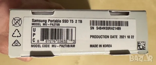 Чисто Нов Запечатан 2TB Samsung Portable SSD T5 mSATA SSD работи с ТЕСЛА Tesla като външен диск, снимка 3 - Твърди дискове - 50061402