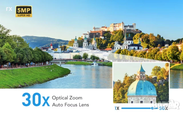 Ctronics 30X Optical Zoom 5MP PTZ IP камера, снимка 3 - IP камери - 50762629