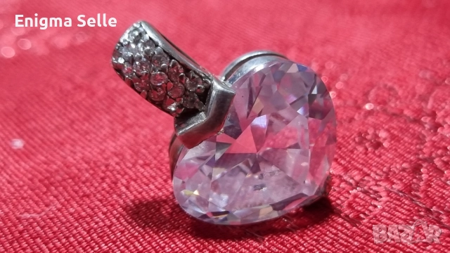 Сребърен медальон, висулка сърце 925, снимка 2 - Колиета, медальони, синджири - 52879023