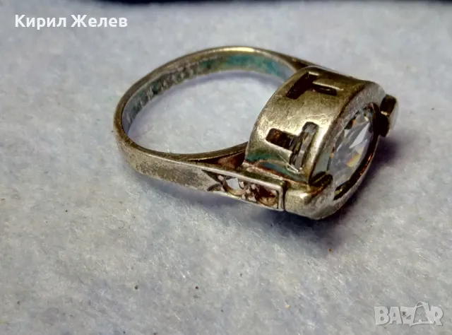 ЕФЕКТЕН СКЪПОЦЕНЕН СРЕБЪРЕН ПРЪСТЕН СРЕБРО 925 с БЛЕСТЯЩ ЮВЕЛИРНО ФАСЕТИРАН МОЙСАНИТ 49308, снимка 3 - Пръстени - 49366080