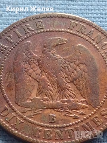 Рядка монета 10 сантима 1856г. Франция Наполеон трети за КОЛЕКЦИЯ 30217, снимка 3 - Нумизматика и бонистика - 42683254