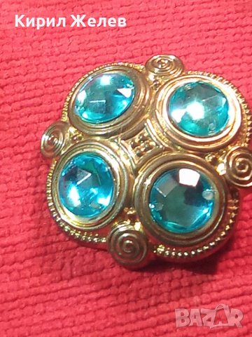 РЕТРО АРТ БРОНЗОВА БРОШКА със СИНИ КРАСИВИ КРИСТАЛИ 41520, снимка 9 - Други - 30580742