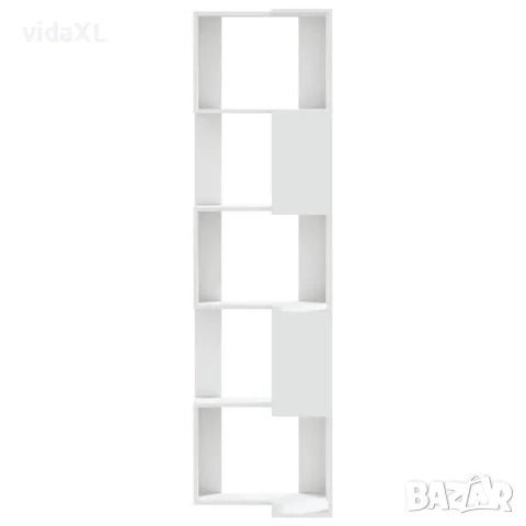 vidaXL Ъглова етажерка 5 нива бял 50x50x179 см инженерно дърво, снимка 4 - Етажерки - 56148190