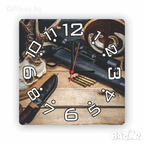 Стенен часовник „Ловна екипировка“