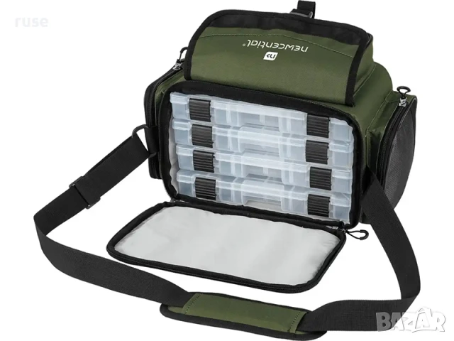 НОВИ! Чанта за рибарски принадлежности с 4 големи кутии