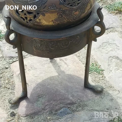 Ислямски (Отомански) съд за Благовонни масла 19 век, снимка 4 - Антикварни и старинни предмети - 51002046