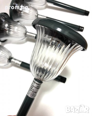 соларни градински лампи, комплект от 5 бр., с приставка-колче за фиксиране в земята, нови, Германия, снимка 15 - Соларни лампи - 31445144