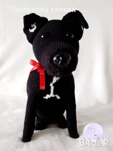 Декоративно черно кученце, снимка 3 - Ръчно изработени сувенири - 49470098