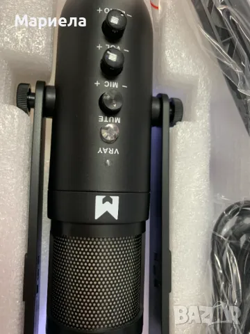 USB микрофон / микрофон за игри с RGB светлина, намаляване на шума 3,5 мм жак, снимка 7 - Микрофони - 47338005