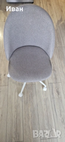 KOKKEDAL Офис стол KOKKEDAL сив текстил/бяло