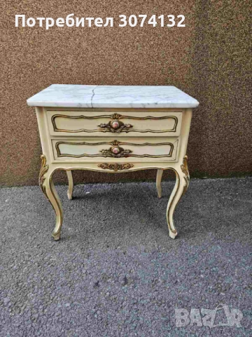 Шкафче в стил Луи 15 с плод от мрамор, снимка 4 - Шкафове - 52712489