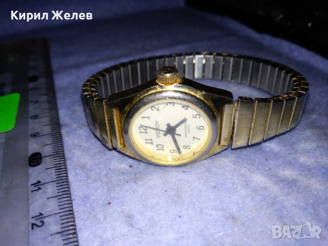 VISITRON WATER RESISTANT QUARTZ JAPAN MOVT. ПОЗЛАТЕН ЯПОНСКИ МАРКОВ ДАМСКИ ЧАСОВНИК - ГРИВНА 36501, снимка 3 - Дамски - 39895493
