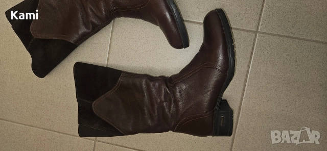 Топли кафяви ботуши, естествена кожа, номер 37, снимка 14 - Дамски ботуши - 52682509