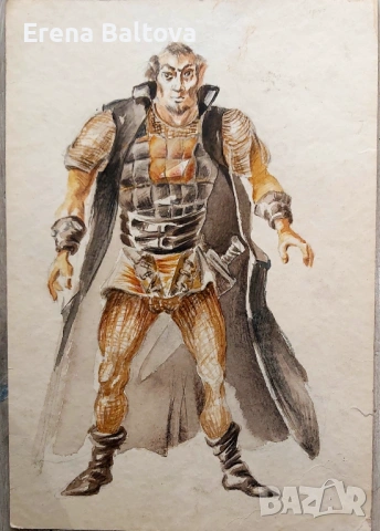 🍀Скици  театрални костюми   акварел, снимка 5 - Картини - 53912300