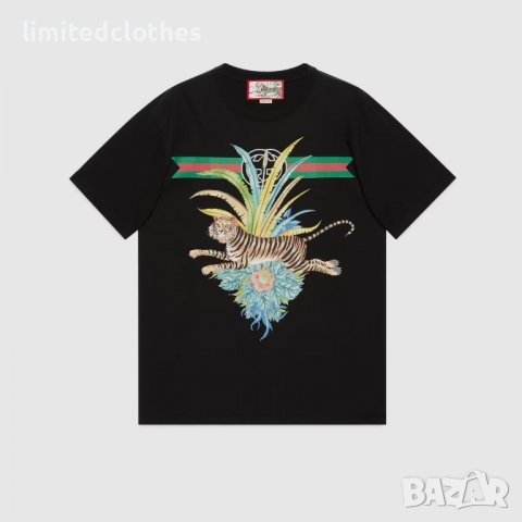 GUCCI Black Lunar New Year Tiger Web Logo Print Мъжка / Дамска Тениска size XS и M, снимка 2 - Тениски - 36709948