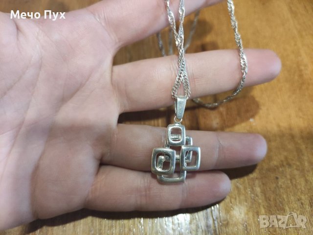 Сребърно колие (93), снимка 6 - Колиета, медальони, синджири - 39071644