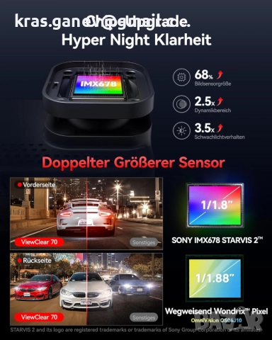 REDTIGER VC70 Dashcam, двуканална камера 4K предно и 2.5K задно видео, снимка 3 - Аксесоари и консумативи - 52181506