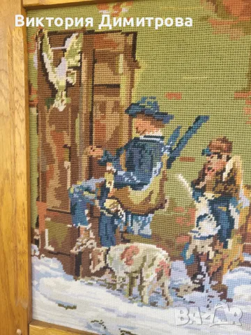 Гоблен с ловен мотив, снимка 4 - Гоблени - 48052870